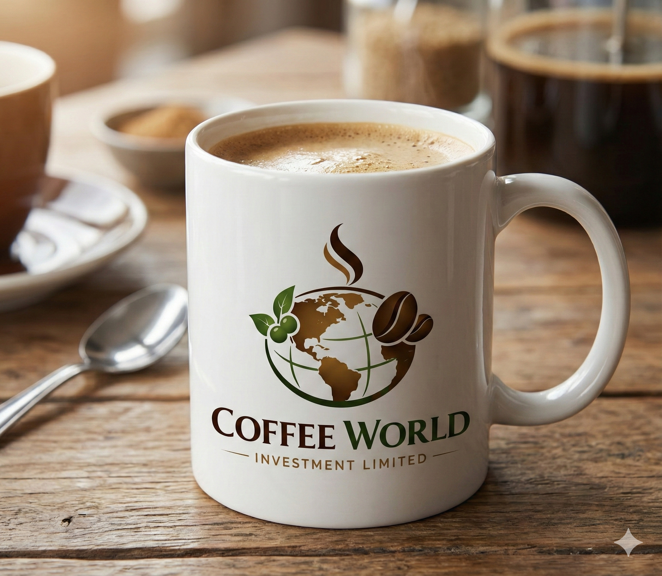 A barista preparing coffee in a high-end cafe with latte art