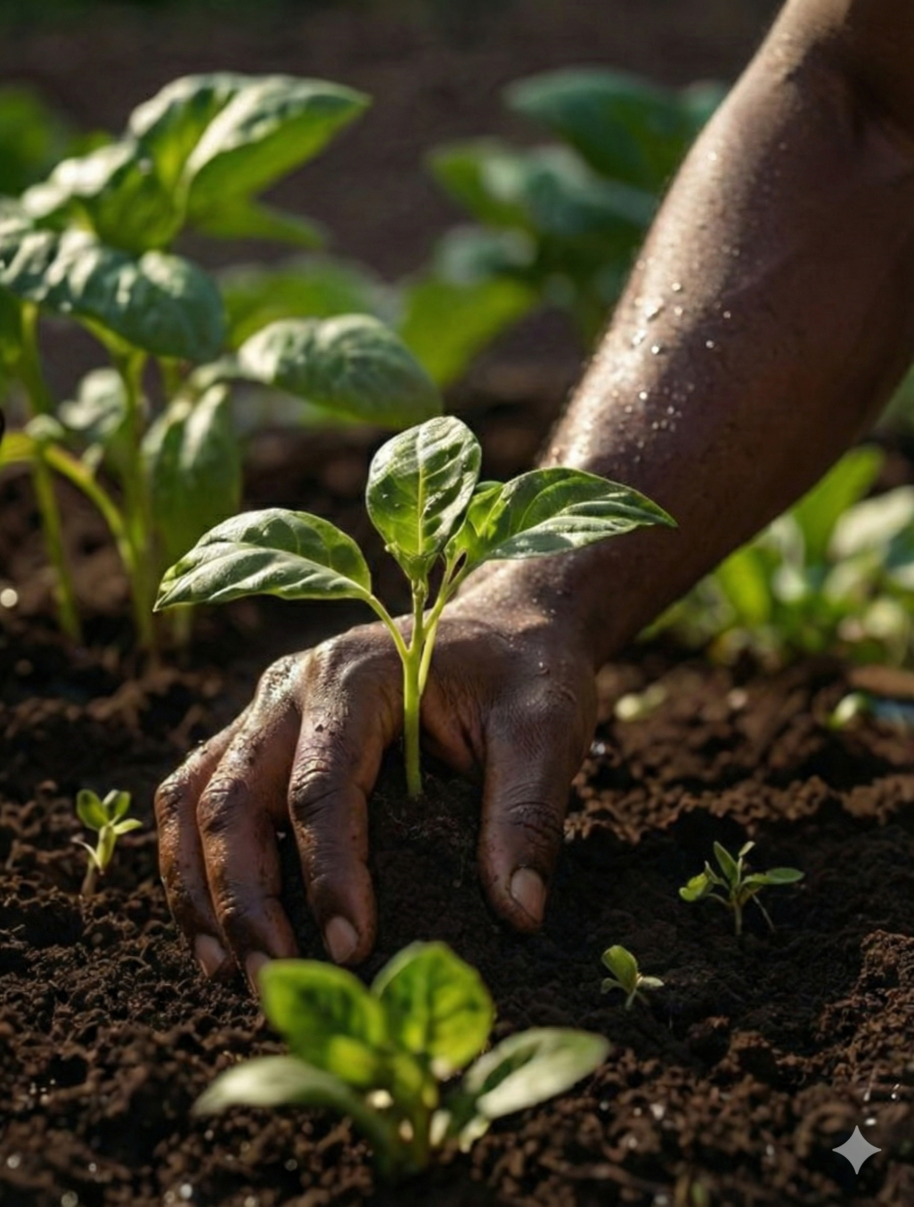 Young coffee plants in a nursery in Kenya